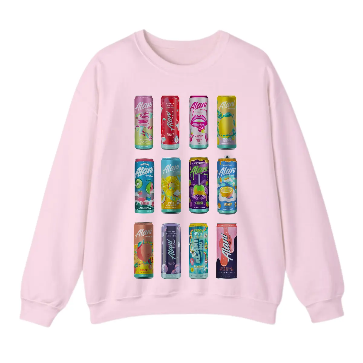 Alani Nu Energy Drink Sweatshirt, Graphic Pullover Cotton Top for Women, Comfy Casual Streetwear with Soft Fabric, Womenswear Top Long Sleeve Crewneck