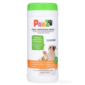 PawZ SANIPAW® Unscented, Odor-Eliminating Paw Wipes for Cleaner Dogs paw All-Purpose Dog Grooming Wipes