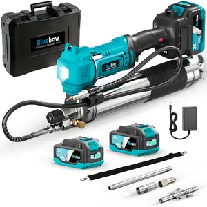 21V Cordless Electric Grease Gun Kit, 12000 PSI High Pressure, 7.05 oz/min, Variable Speed Trigger, LED Light, 2×4000 mAh Batteries, 39.4" Flexible Hose, Pressure Relief Valve