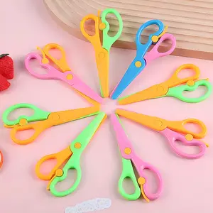 6 Pcs Kids Safety Scissors Set, Anti-Cut Design, Straight Edge, Non-Sharp Blades, DIY Craft Paper Cutting Tools, paper cutters, Random Colors