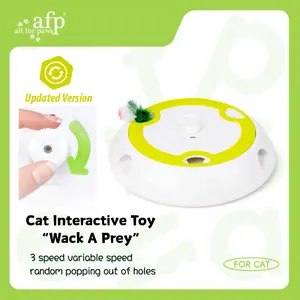 Allforpaws Whack A Mole Cat Mouse Toy for Cats - Interactive Cat Toys with Automatic Feather Mice & No Touch Sensor Required
