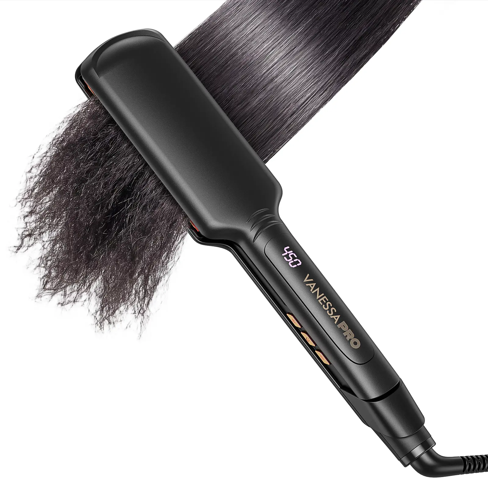VANESSA PRO OneShot Smoothing Straightener - Professional Salon Smooth Styling Tool with Curling Function & Quick Hairstyle Solutions for Curly, Normal, Coarse, Thick, Long, Medium Hair (US Version),techvibes