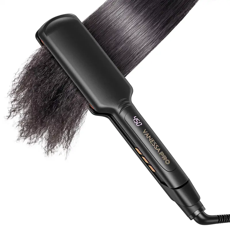 VANESSA PRO OneShot Smoothing Straightener - Professional Salon Smooth Styling Tool with Curling Function & Quick Hairstyle Solutions for Curly, Normal, Coarse, Thick, Long, Medium Hair (US Version)