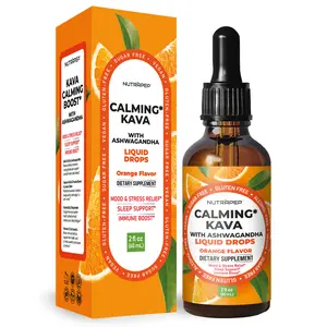 Nutrapep Kava Ashwagandha Extract Liquid Drops - Calming Adaptogen Supplement with Valerian Root Passionflower Lemon Balm for Mood Rest Stress Support - Alcohol-Free Vegan Gluten-Free Non-GMO