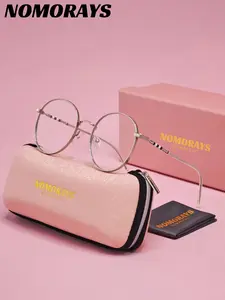 1 Pair NOMORAYS Unisex Full Frame Round Frame Plano Glasses Airy Frames Gentle Impression