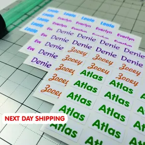 LONG NAME LABELS, Full Color Name Stickers, Daycare Labels School stickers Full Color Labels, Waterproof Name Labels, Personalized Labels -
