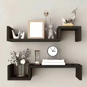 2 PCS floating shelf, partition, wall shelf, reinforcement board, strong load-bearing capacity, simple installation, can be used