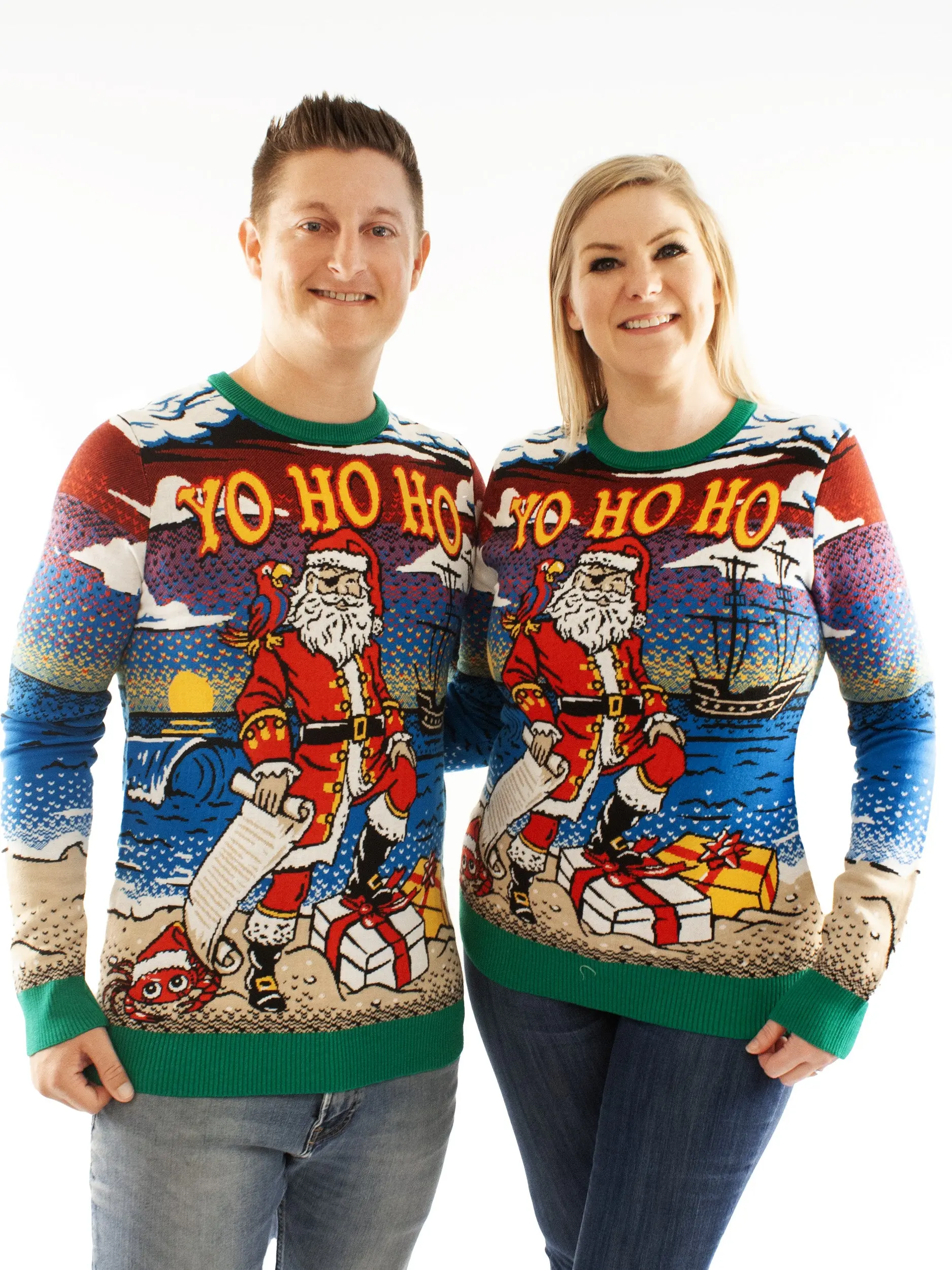 Yo Ho Ho Pirate Santa | Ugly Christmas Sweater For Men & Women | Unisex Sizing