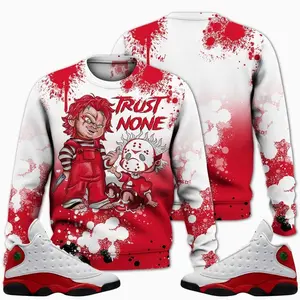 Retro 13 Chicago Sweatshirt, Chicago 13s Outfits, Trust No One Scary Streetwear Unisex Sneaker Matching Shirts