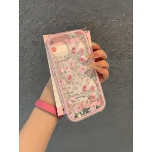 Vintage Pink Rose TPU Fashion Phone Case Cherry Blossom! High Transparent TPU Pink Sakura Phone Case, Gentle Sakura Transparent Case, Spring Sakura Style Phone Case, for iPhone 17/16/15/14/13/12Promax.Lightweight Sakura Clear Case Spring Gift
