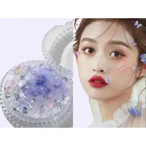 Butterfly Pearl Face Sticker Rhinestone Stage Performance Face Decoration
