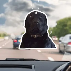 2D Cute Labrador Paper Hanging Car Air Freshener, Realistic Dog Face Car Decor, Fresh Scent, Must-Have for Pet Owners and Dog Lovers, Car Interior Diffusers
