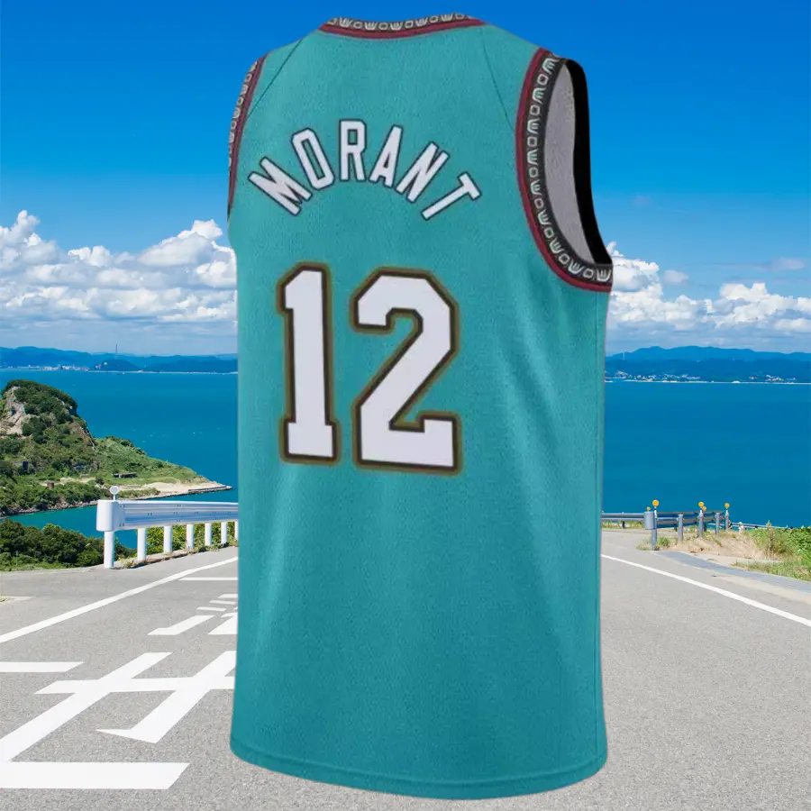 Ja Morant Men's Classic-Design Sleeveless stitched Basketball Jerseys green shirt