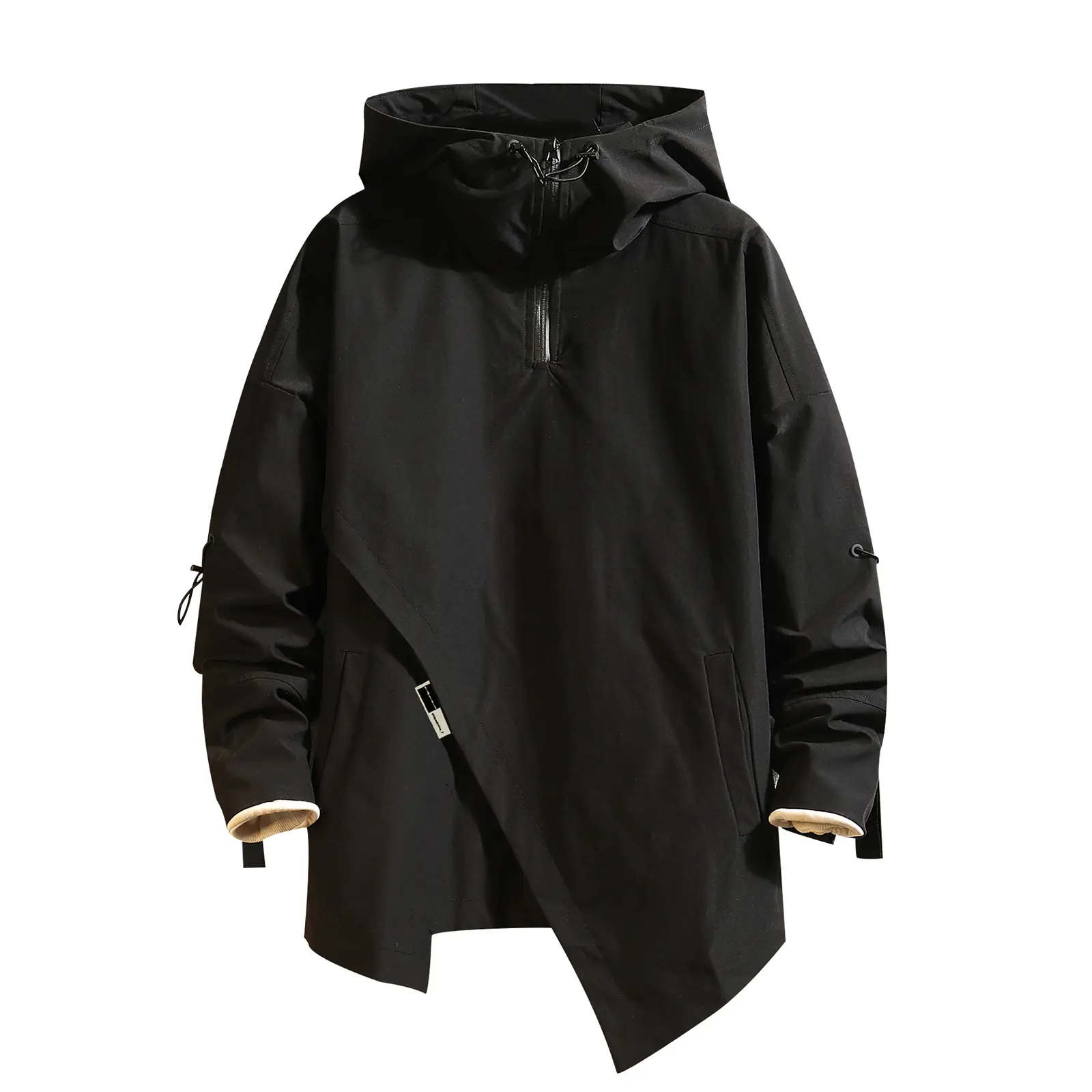 GURUNVANI Men Stand Collar Jacket Patchwork Lightweight Windbreaker Winter Coat Outerwear Clothes Hoodie