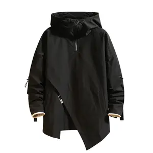 GURUNVANI Men Stand Collar Jacket Patchwork Lightweight Windbreaker Winter Coat Outerwear Clothes Hoodie