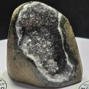 Black/Purple Amethyst Quartz Cluster Polished Free Form Cut Base 364 grams