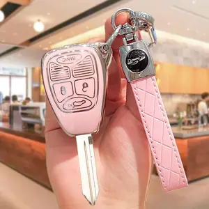 Car Key Case, Soft TPU Car Key Cover, Key Protector for Jeep Wrangler Cherokee Renegade, Car Key Accessory, Car Accessories for Women & Men