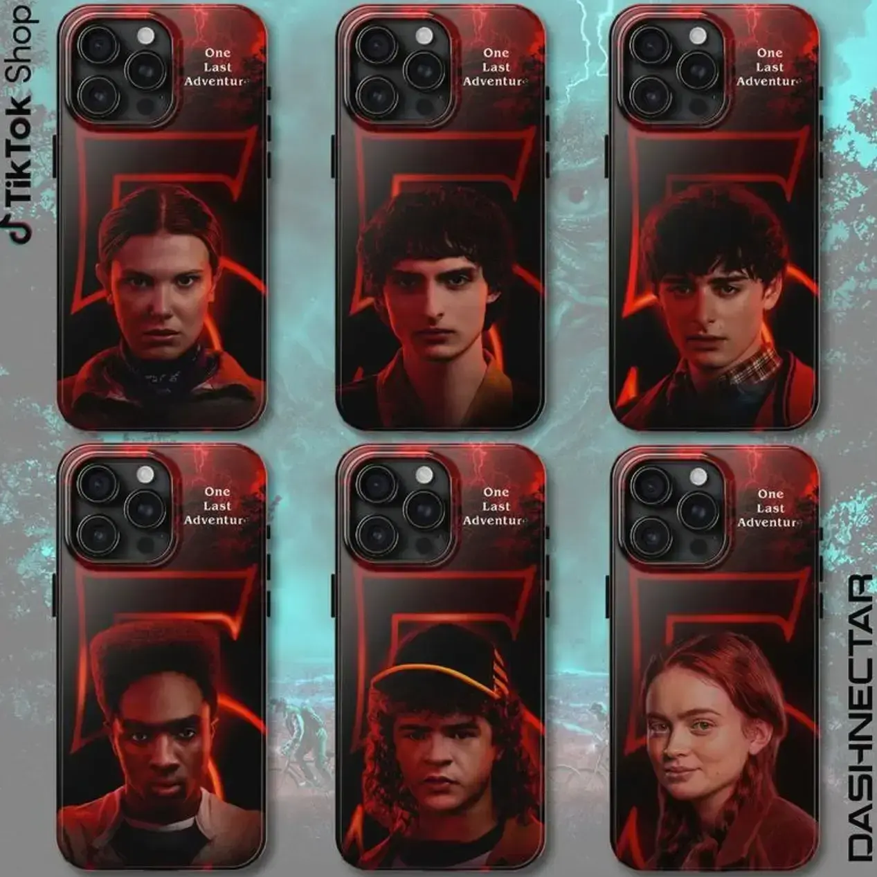 Sci Fi Horror TV Series Cinematic Fan Merch One Last Adventure Stranger Season 5 Art Tough Phone Case. Edgy Dark Aesthetic Rugged Shockproof Protective Cover For iPhone 17 Pro Max 16 Air 15 14 13 12 11.