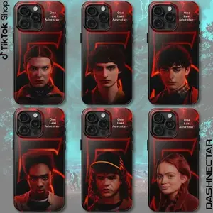 Sci Fi Horror TV Series Cinematic Fan Merch One Last Adventure Stranger Season 5 Art Tough Phone Case. Edgy Dark Aesthetic Rugged Shockproof Protective Cover For iPhone 17 Pro Max 16 Air 15 14 13 12 11.