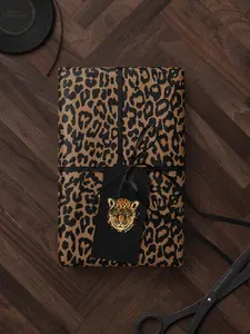 Cheetah Print Wrapping Paper Birthday Gift Wrap Roll Animal Theme Birthday Party Favor for Kid Premium Gift Wrap Leopard Print Decoration