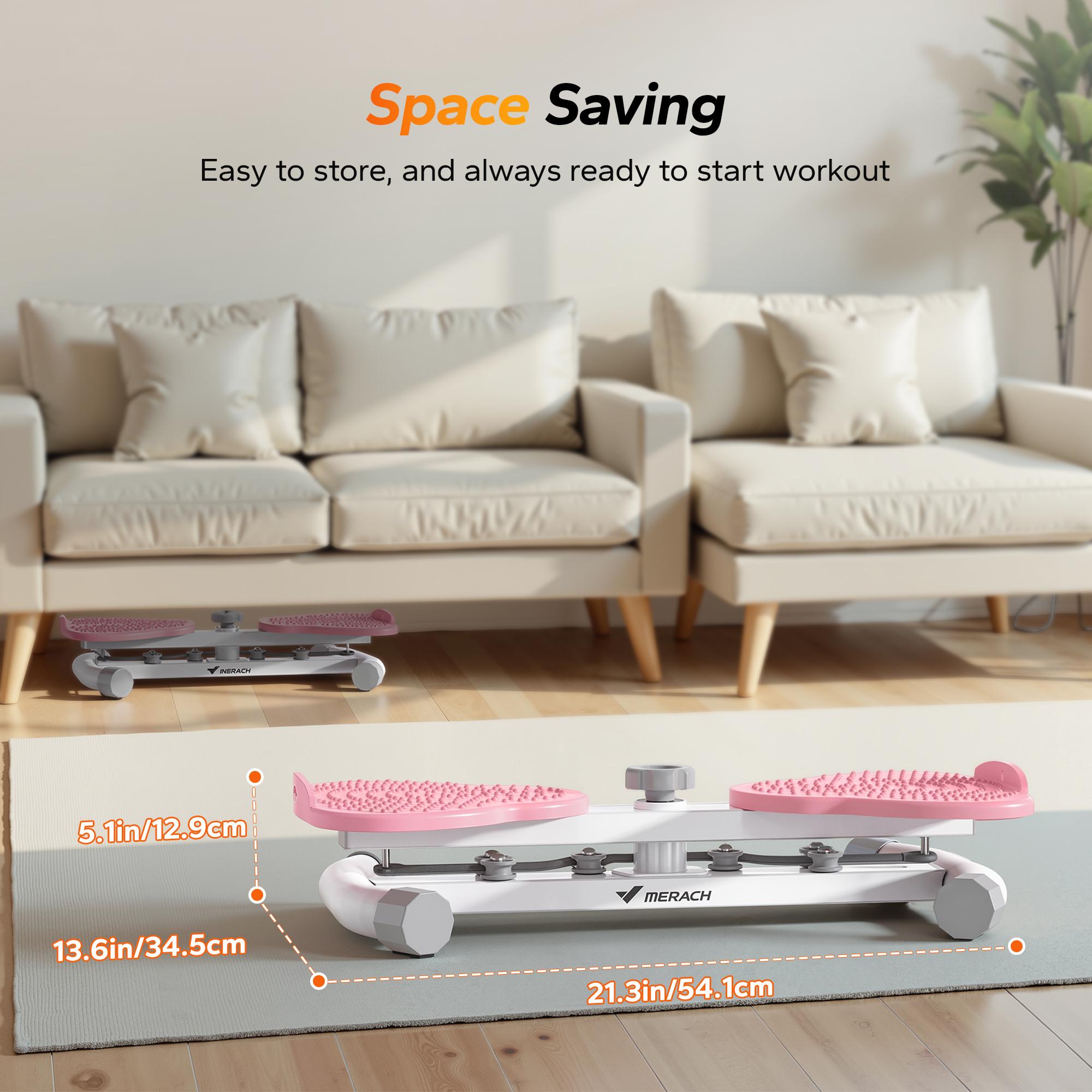 MERACH Waist Twist Machine Slim Waist Toned Abs Stand with Feet Apart Double Non-slip No Noise Exercise Equipment Abdominal Roller Machine SpringStatements