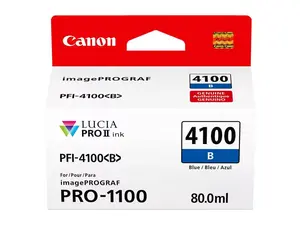 Canon PFI-4100 80ml Pigment Ink Tank for imagePROGRAF PRO-1100 Printer, Blue