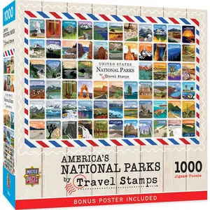 National Parks - Travel Stamps 1000 Piece Jigsaw Puzzle