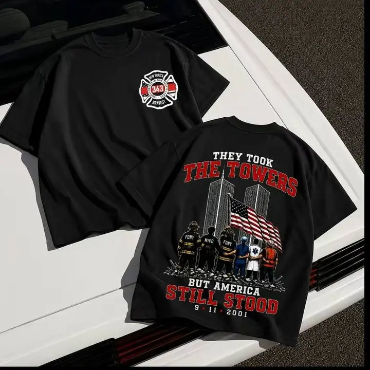 [2 SIDED ] 911 Memorial They Took The Towwer T-Shirt Sweatshirt, Patriot Day TShirt