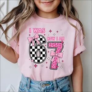 [Customize Name  Birthday Tee] I Was 6 Now I'm 7 Shirt, Funny 7th Birthday Meme Sweater, 67 Tee