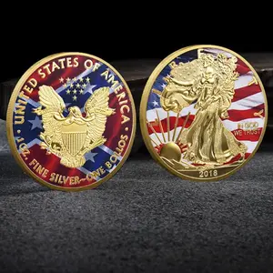 2pcs Coin US Statue of Liberty Challenge Coins Painted America Collectible Fine New Year Gift Exquisite Collection