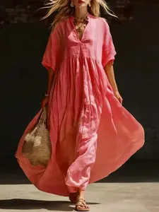 Women’s Boho Maxi Dress, Flowy Loose Fit Caftan Dress, Lightweight Beach Vacation, Summer Fashion, Comfortable & Stylish