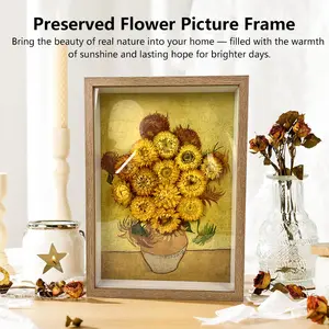 Van Gogh Sunflowers Preserved Flower Frame – Aesthetic Room Decor for Girls and Men, Artistic Home Decorations