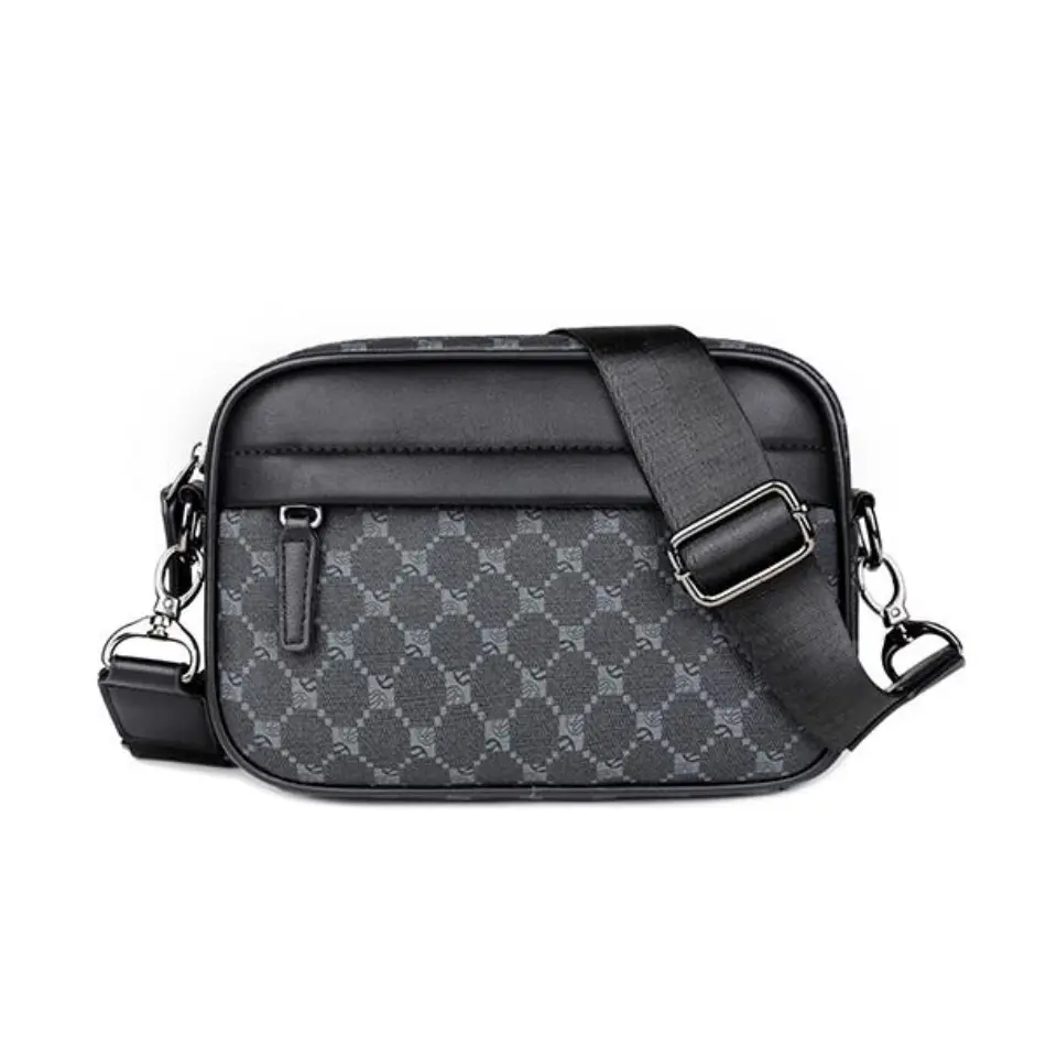 2026 New Men's Monogram Pattern Crossbody Bag - Shoulder Clutch with Side Pocket, Multi-Functional Simple Style Men's Crossbody & Shoulder Bags for Commuting, Leisure, Ideal Gift Item, Zipper, Mensfashion, Metallic, Minimalist, Adjustable Men's Crossbody