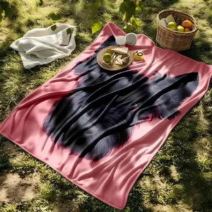 1 piece Black Scottish Terrier Dog Headshot HD Close-up themed flannel blanket - Super soft flannel blanket, suitable for beds and sofas, all-season use, modern design, digitally printed pattern, 100% polyester material, machine washable, suitable