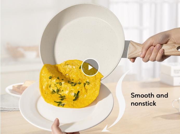 SODAY 17/12 Pcs Pots and Pans Set Non Stick, Kitchen Cookware Sets White Granite Nonstick Cooking Set with Frying Pans, Saucepans, Steamer,Nonstick Pots with Glass Lid (NO PFOS, PFOA),Kitchenware,stock up on specials,New Year Sale, gifts