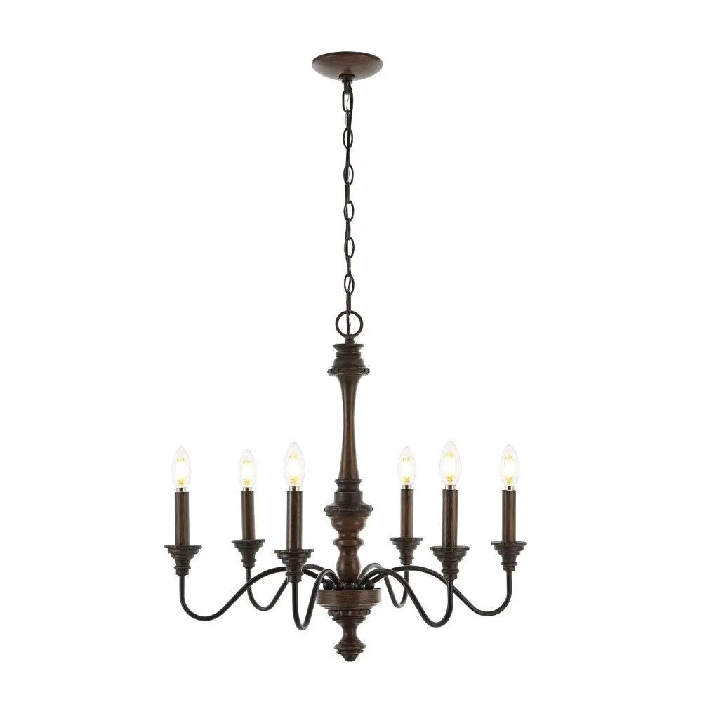 JONATHAN Y Oakley 25" Midcentury Farmhouse Iron LED Chandelier