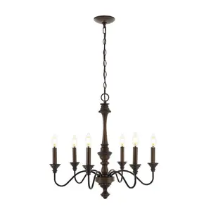 JONATHAN Y Oakley 25" Midcentury Farmhouse Iron LED Chandelier JONATHAN Y Oakley 25" Midcentury Farmhouse Iron LED Chandelier