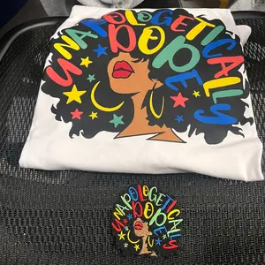 Unapologetically Dope 3 Tricolor Embroidered Iron-on Patch and T-Shirt Combo -3.4 x 3.8 in Size