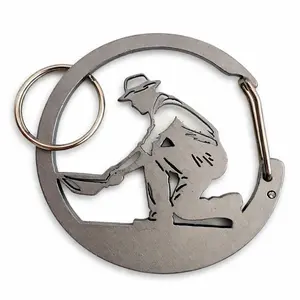 1pc Stainless Steel Gold Prospecting Carabiner Keychain, Lightweight Durable EDC Key Holder with Split Ring (2 Styles)