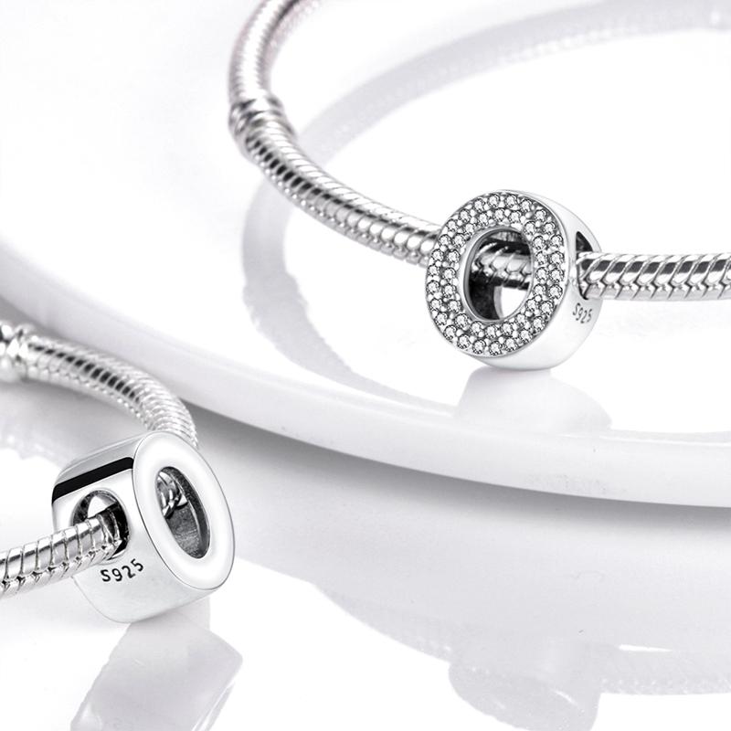 MULA A-Z Alphabet Beads - 925 Silver with Platinum Plated, Customizable Initial Charm Beads for Bracelets and Necklaces Ideal Gift for Girls and Women Fits All Pandora Bracelets and Necklaces