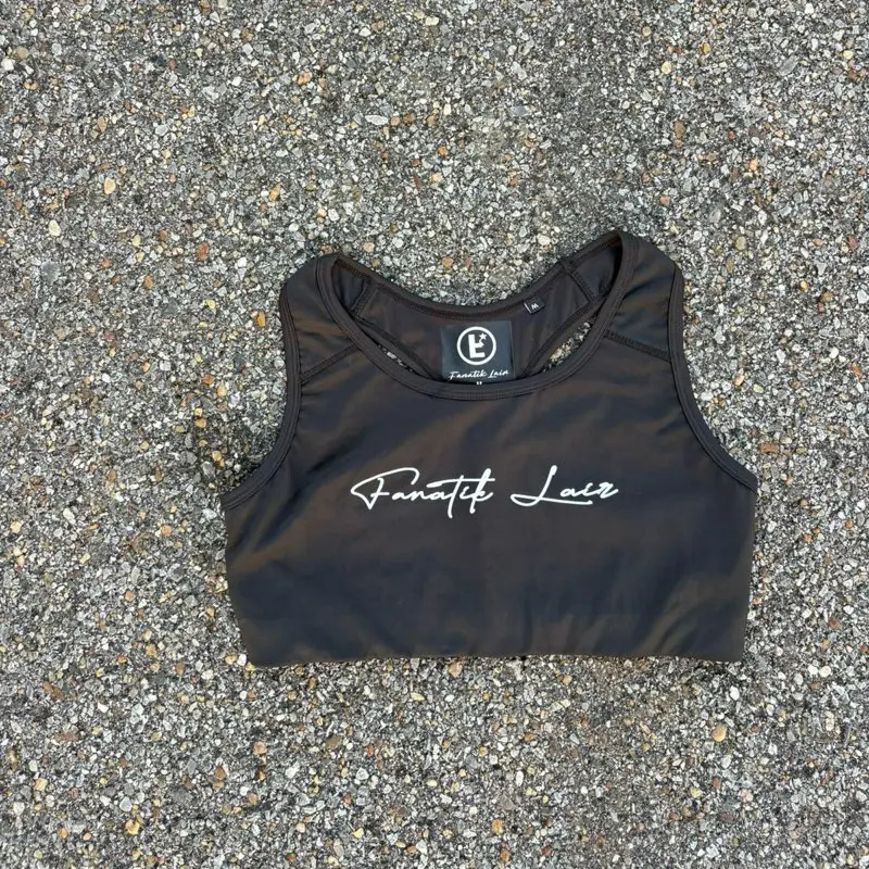Women's Sports Bra - Stretchy Spandex Workout Material, Black