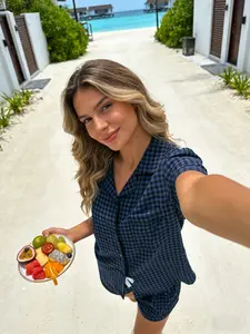 Women's Short Sleeve Pyjama Set, Deep Blue Plaid Full Print, Comfortable Breathable Sweet Girl Style, Casual Everyday Home Wear