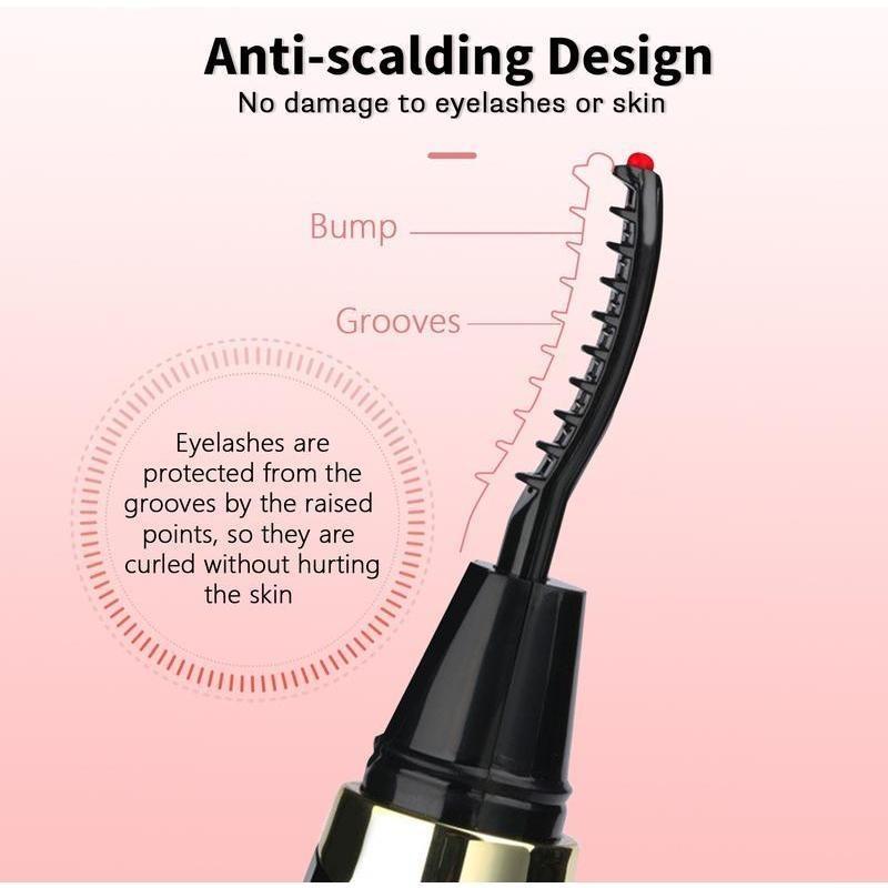 Heated Eyelash Curlers Electric Eyelash Curler with LED Display, 2 Temperature Modes Anti-Burn USB Rechargeable Natural Curling 24H Long Lasting for Women Makeup Tools Gifts