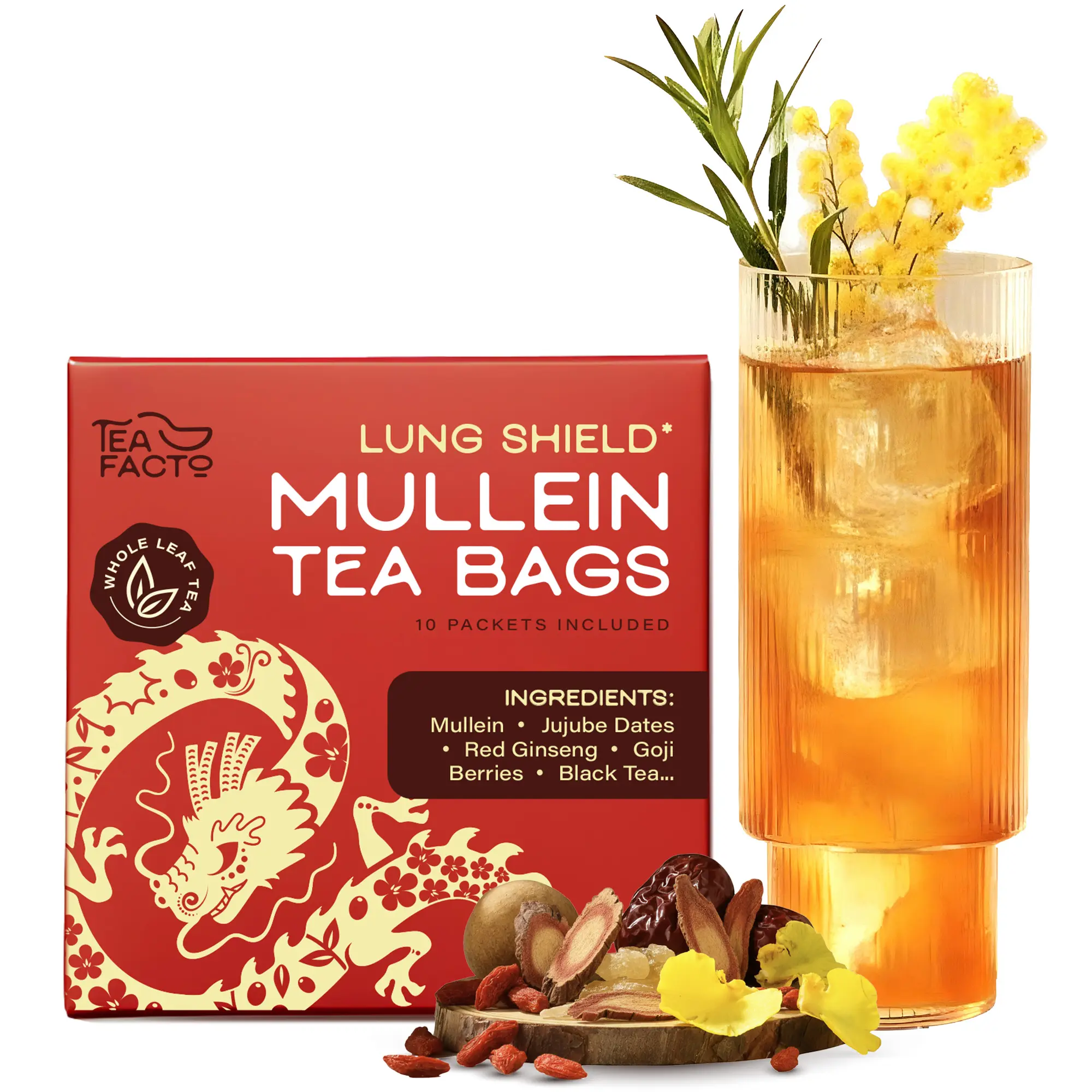 Lung Shield Mullein Tea, Respiratory Comfort – 10 Count