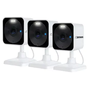 Defender GO 2K AI POWERED WiFi Indoor/Outdoor Home, Business, Pet, Baby Security Camera, 3 Pack