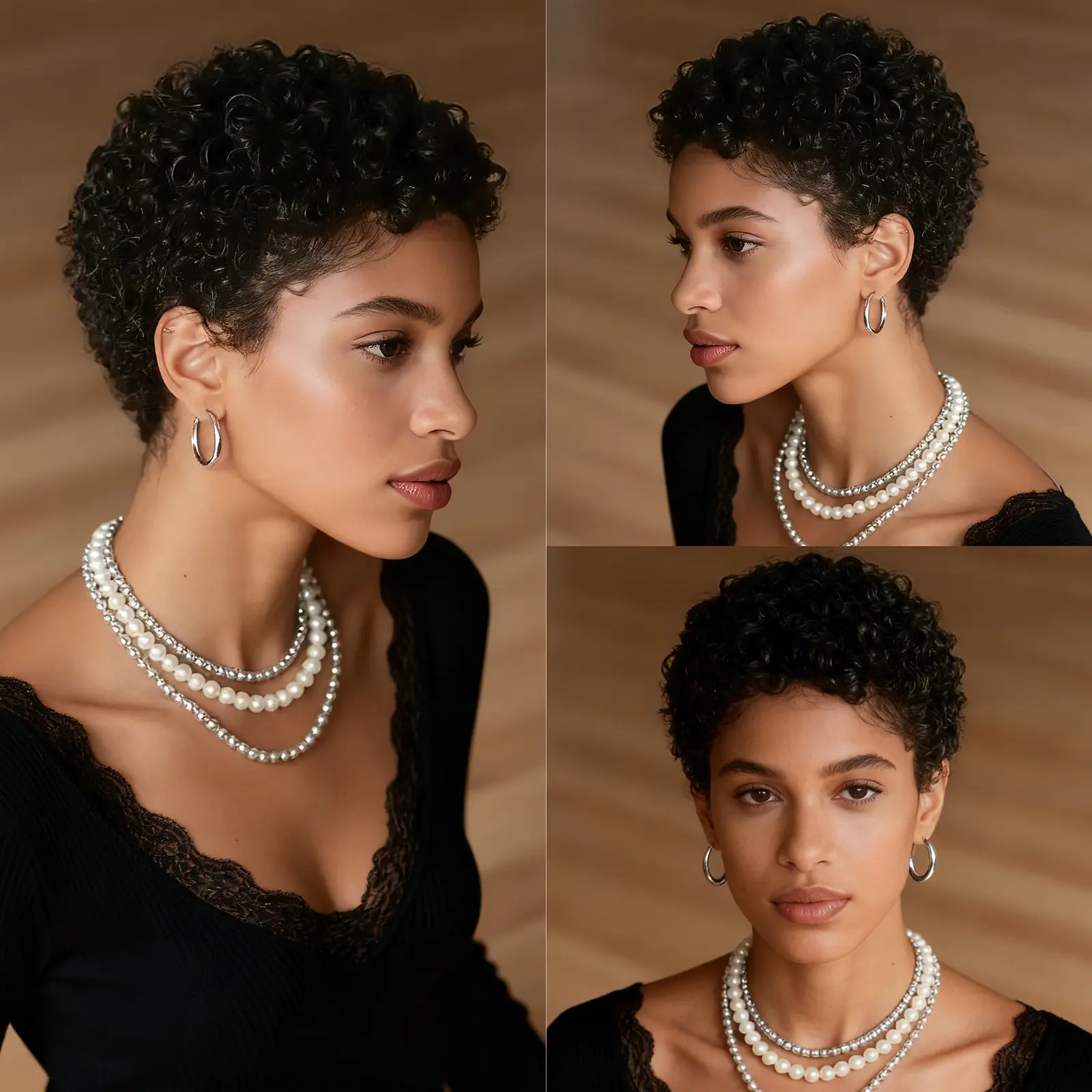 Afro Kinky Curly Short Pixie Wig for Women – Natural Looking Short Curly Wig for Daily Wear & Party Style Curled Synthetic Wig Bohemian Curls Wig