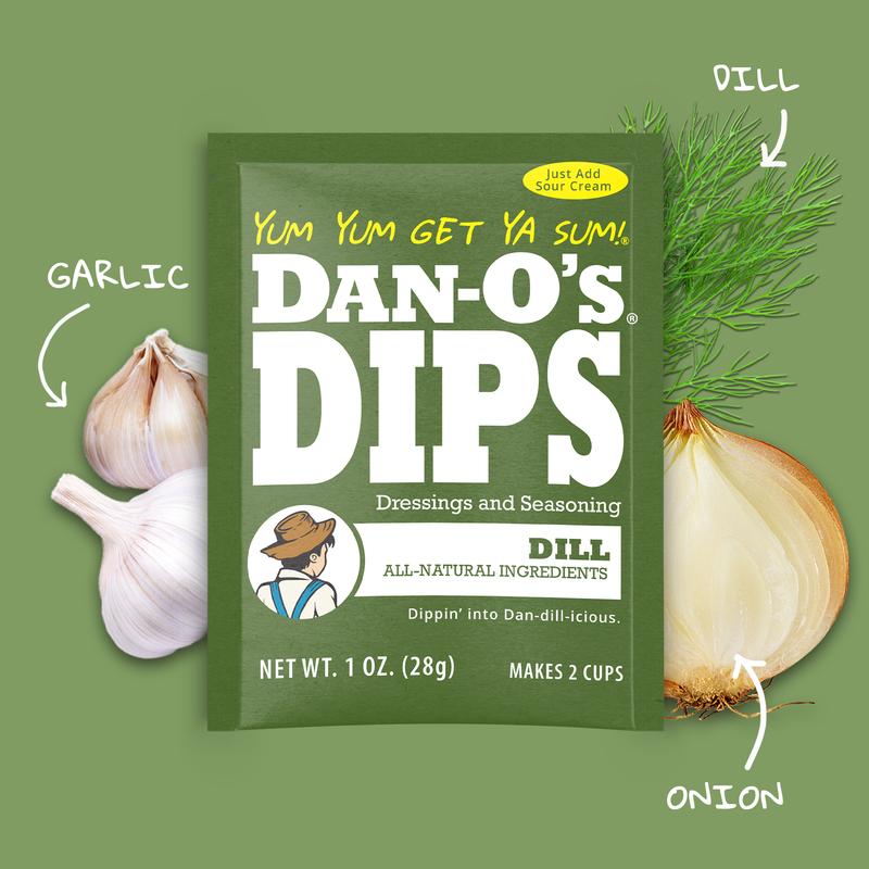 Dan-O's Dips Variety Pack - 16 Pack - Dill, French Onion, Ranch, and Mexi-Ranch (4 oz each)