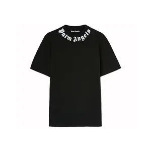 Palm Angels Neck Logo T-Shirt Black (men) by StockX