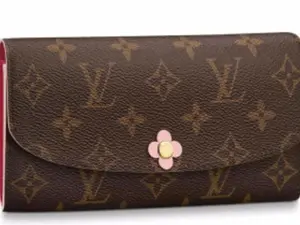 Pre-owned Louis Vuitton M64202 Monogram Portefeuille Emilie Flower Long Wallet, Rose Ballerine
