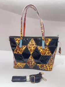 European and American style snakeskin leather patchwork genuine leather color-blocked patent leather bag crossbody bag